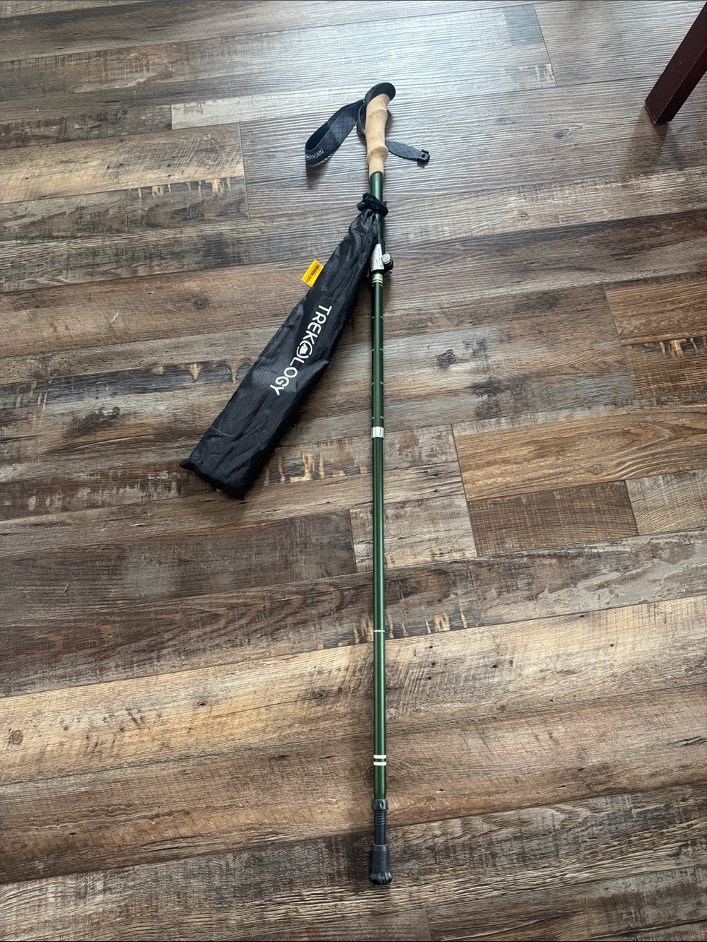 Trekology Folding Trekking Pole - Green with Cork Grip